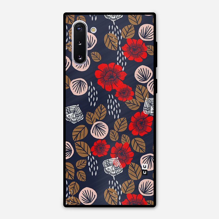 Orange Flora Metal Back Case for Galaxy Note 10