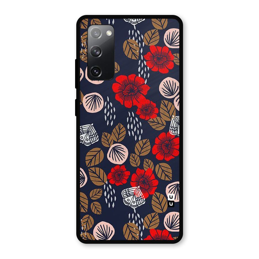 Orange Flora Metal Back Case for Galaxy S20 FE 5G
