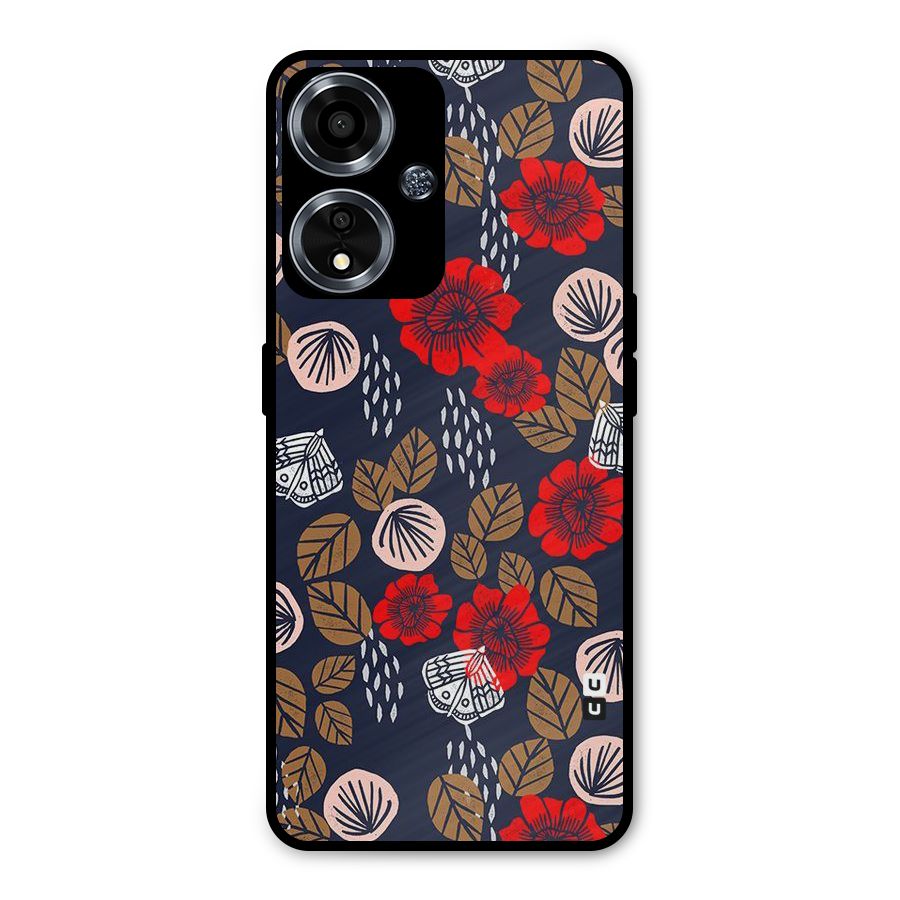 Orange Flora Metal Back Case for Oppo A59