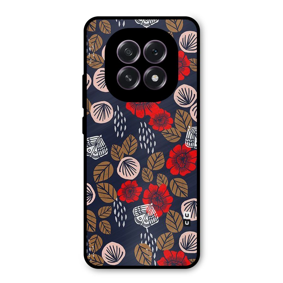 Orange Flora Metal Back Case for Oppo F29