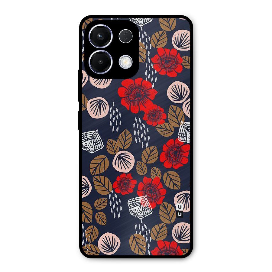 Orange Flora Metal Back Case for Oppo K13
