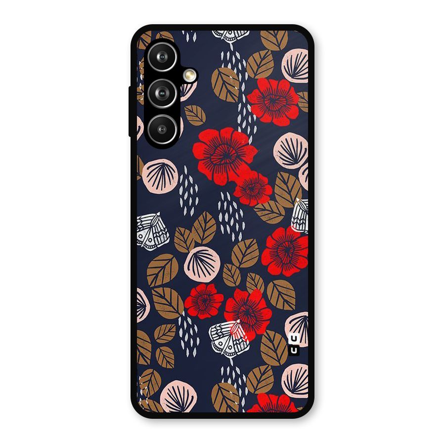Orange Flora Metal Back Case for Samsung Galaxy M54