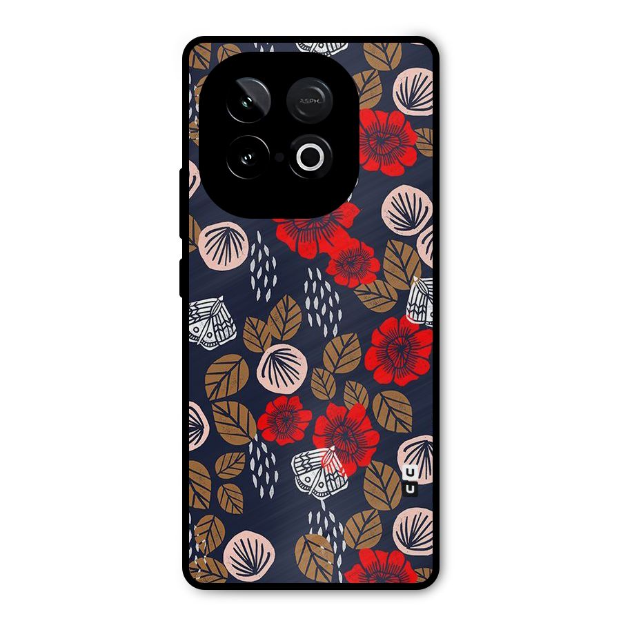Orange Flora Metal Back Case for iQOO Neo 10