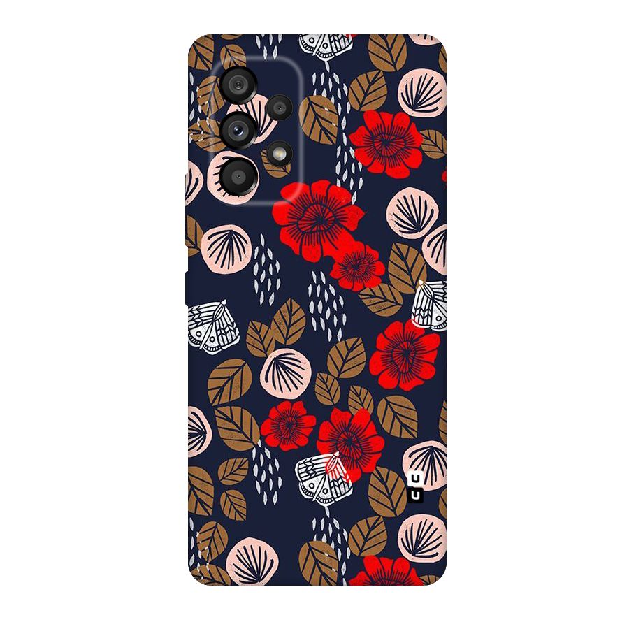 Orange Flora Original Polycarbonate Back Case for Galaxy A53 5G