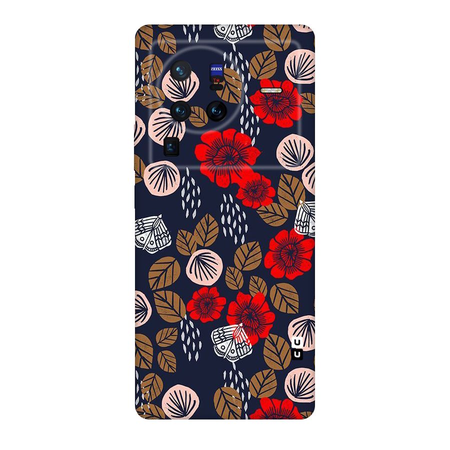 Orange Flora Original Polycarbonate Back Case for Vivo X80