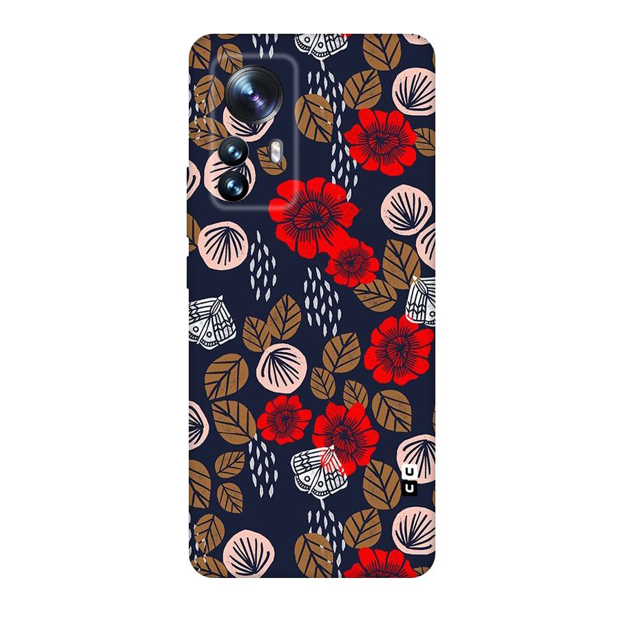Orange Flora Original Polycarbonate Back Case for Xiaomi 12 Pro