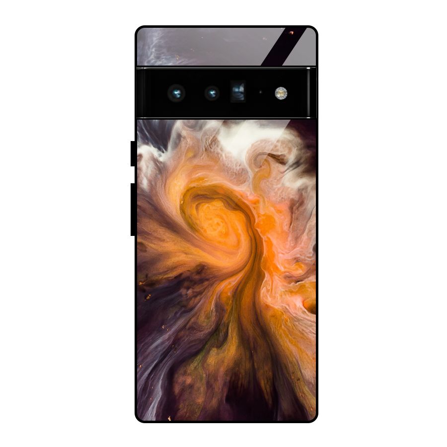 Orange Fusion Glass Back Case for Google Pixel 6 Pro
