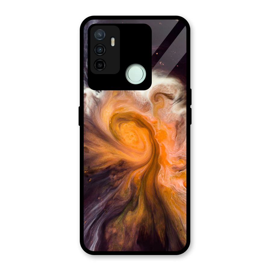 Orange Fusion Glass Back Case for Oppo A53