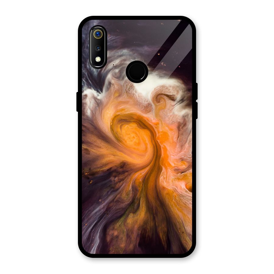 Orange Fusion Glass Back Case for Realme 3i