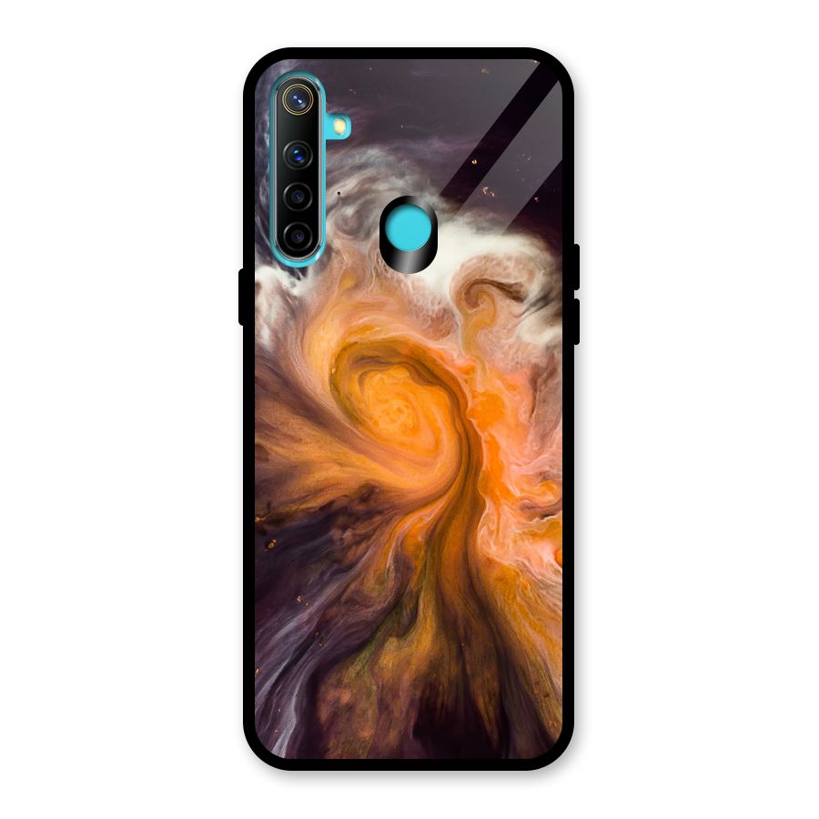 Orange Fusion Glass Back Case for Realme 5i