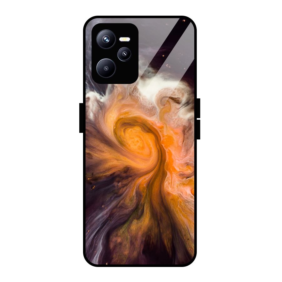 Orange Fusion Glass Back Case for Realme C35