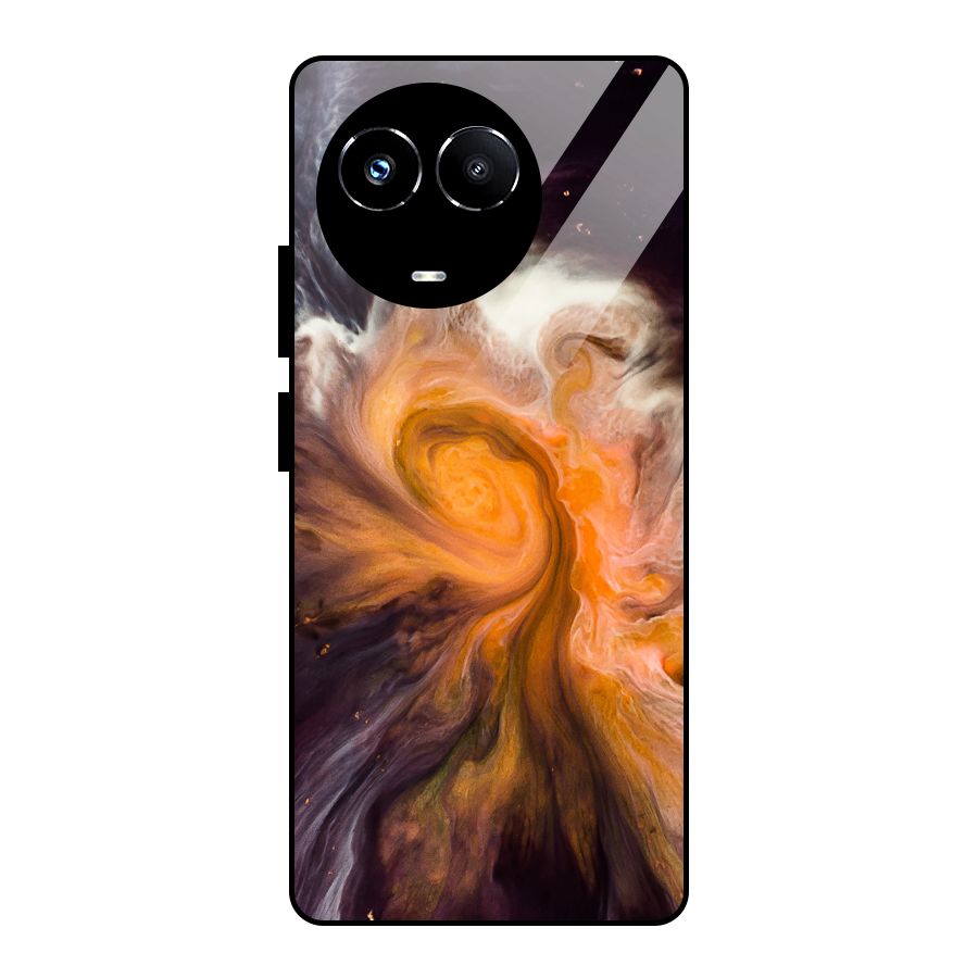 Orange Fusion Glass Back Case for Realme Narzo 60X