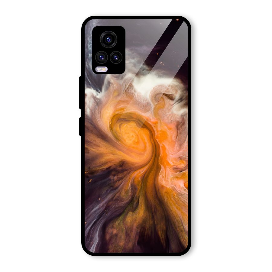 Orange Fusion Glass Back Case for Vivo V20 2021
