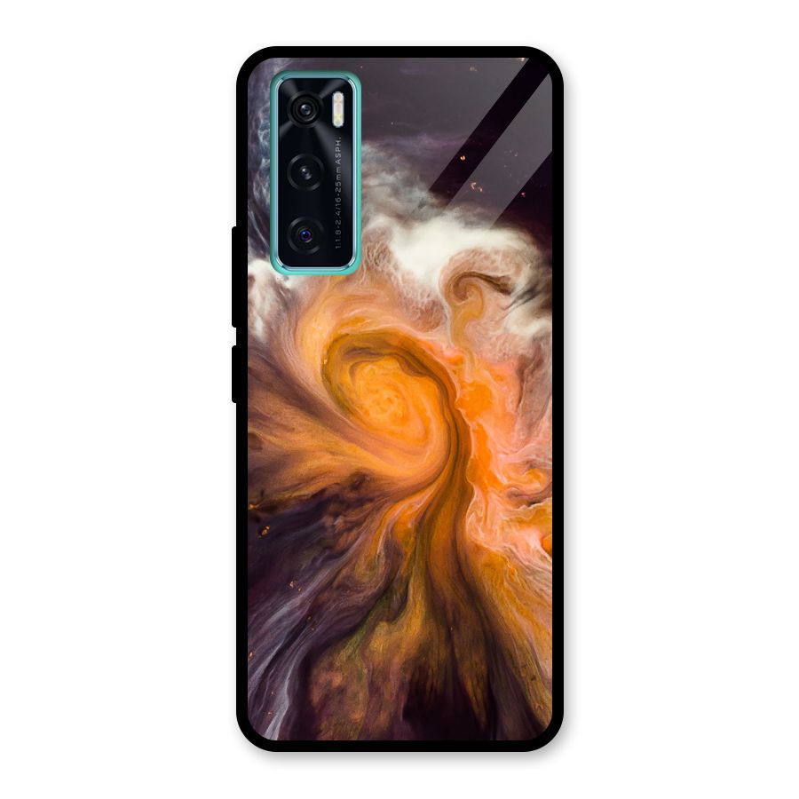 Orange Fusion Glass Back Case for Vivo V20 SE