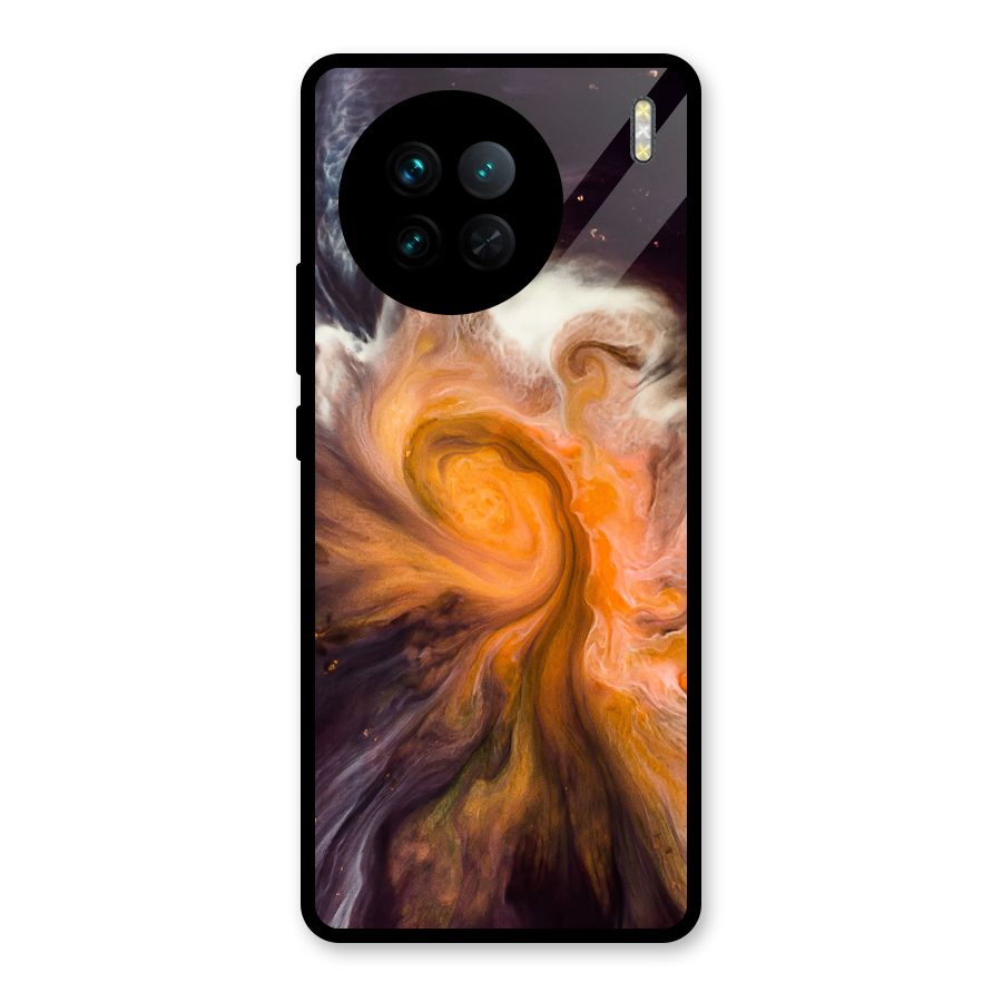 Orange Fusion Glass Back Case for Vivo X90