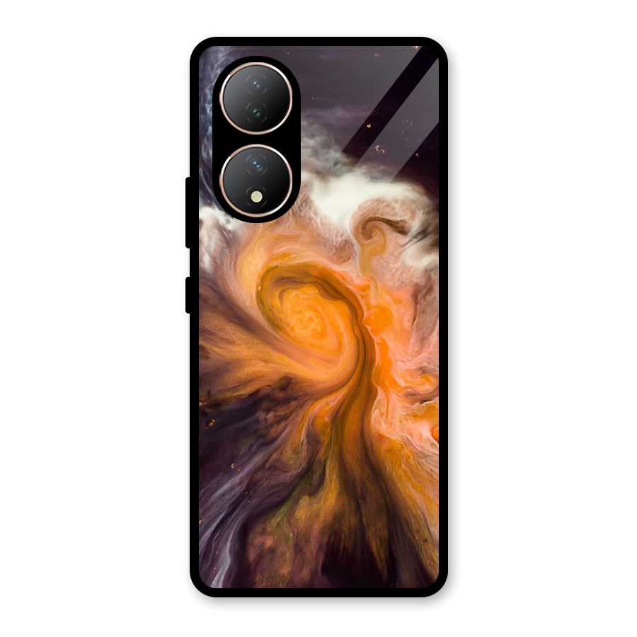 Orange Fusion Glass Back Case for Vivo Y100A