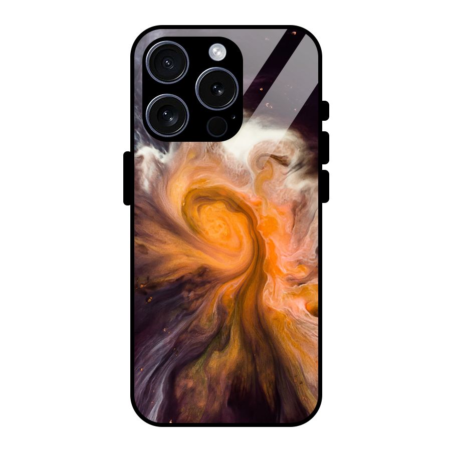 Orange Fusion Glass Back Case for iPhone 15 Pro