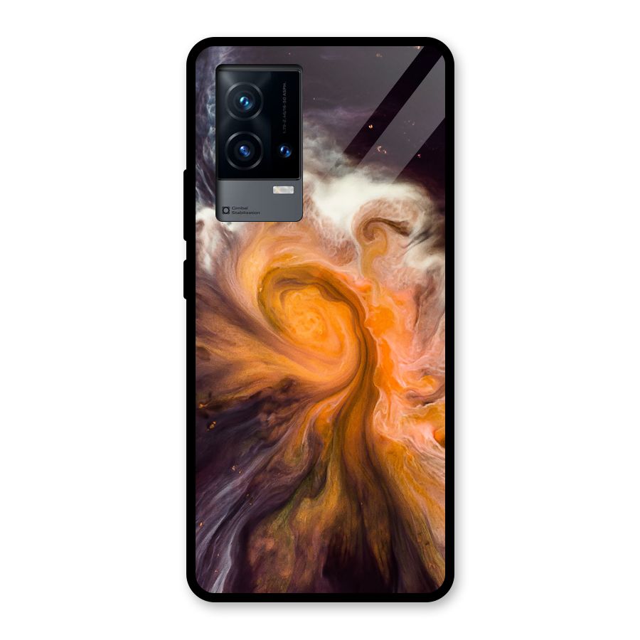 Orange Fusion Glass Back Case for iQOO 9 5G