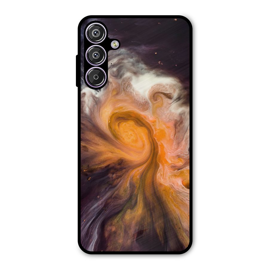 Orange Fusion Metal Back Case for Galaxy M15