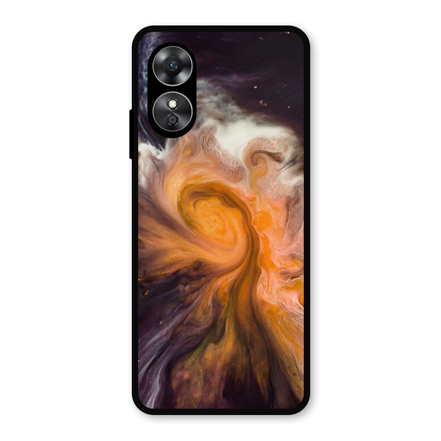 Orange Fusion Metal Back Case for Oppo A17