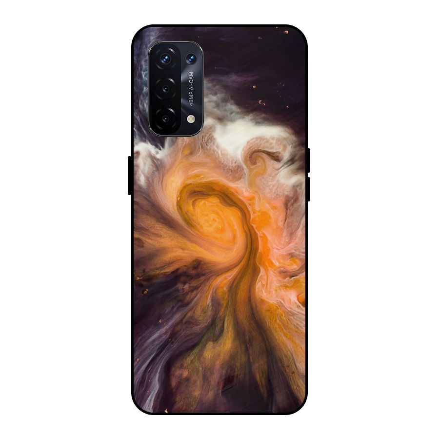 Orange Fusion Metal Back Case for Oppo A74 5G