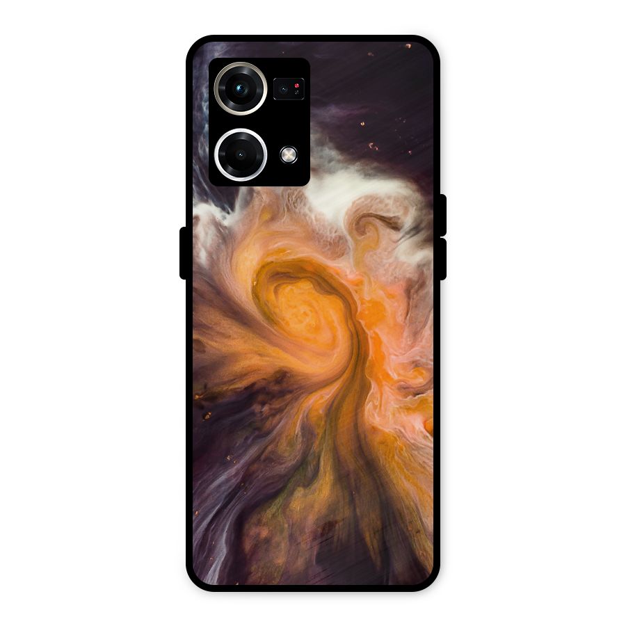 Orange Fusion Metal Back Case for Oppo F21s Pro 4G