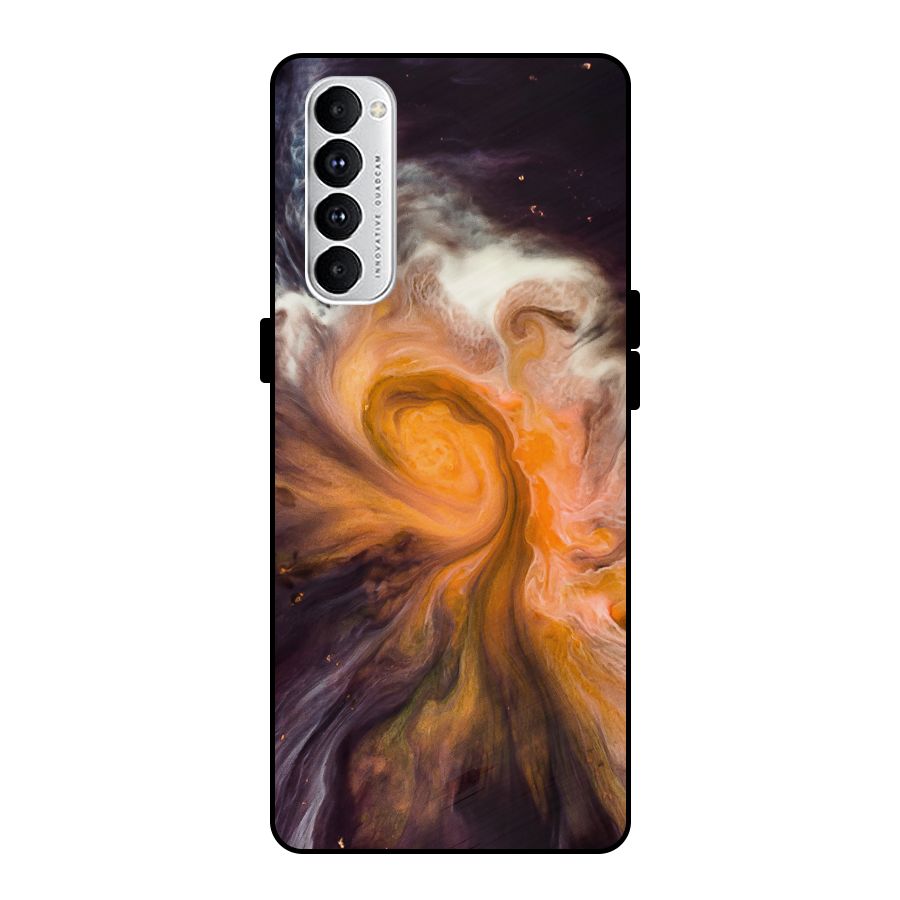Orange Fusion Metal Back Case for Oppo Reno4 Pro
