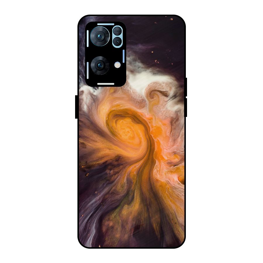 Orange Fusion Metal Back Case for Oppo Reno7 Pro 5G
