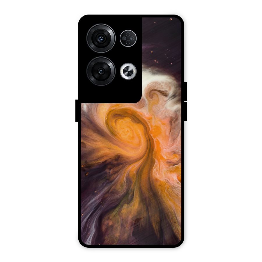 Orange Fusion Metal Back Case for Oppo Reno8 Pro 5G