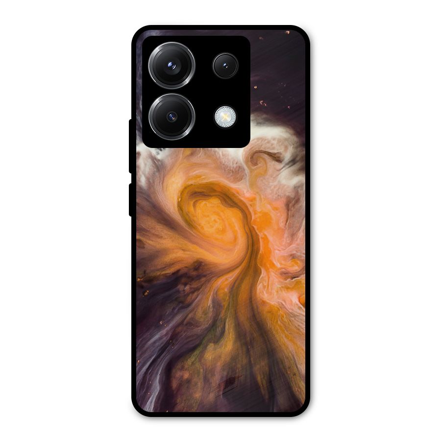 Orange Fusion Metal Back Case for Poco X6