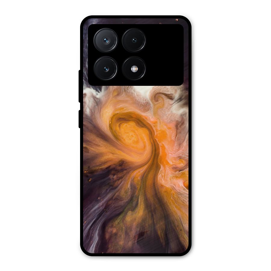 Orange Fusion Metal Back Case for Poco X6 Pro
