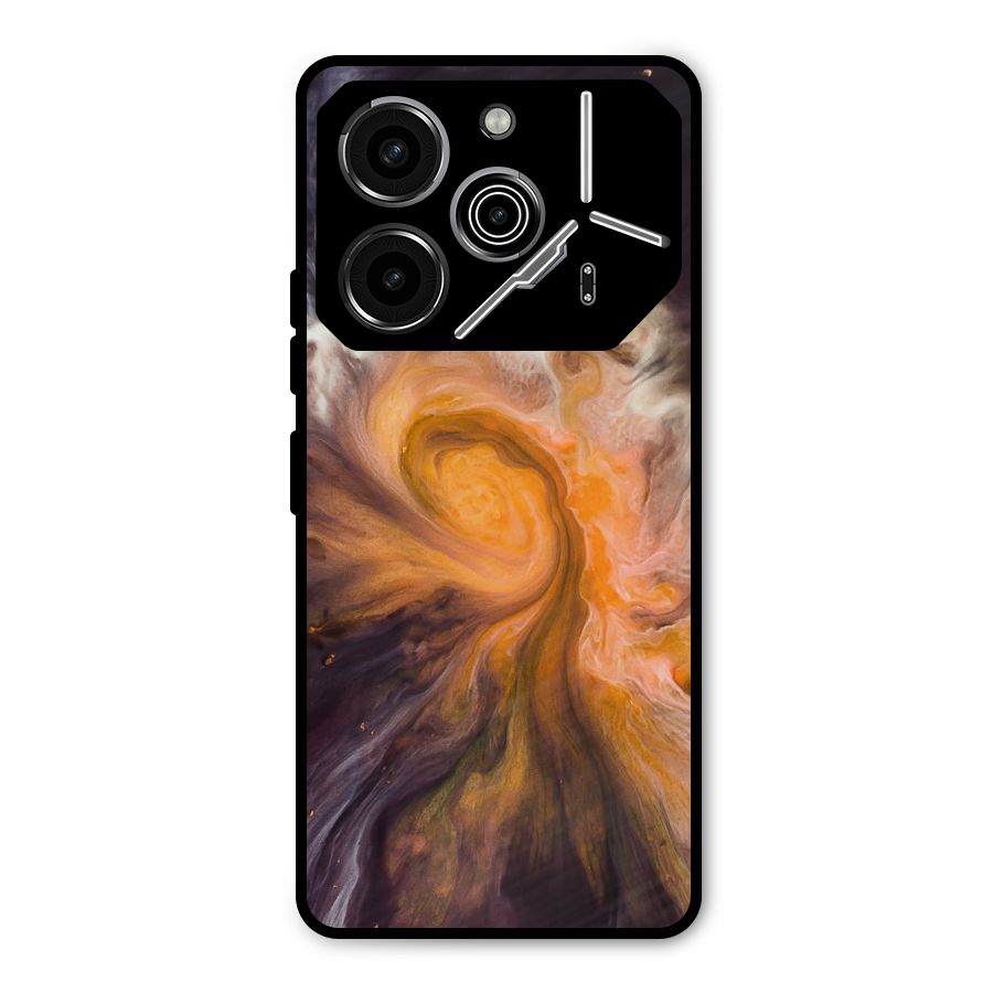 Orange Fusion Metal Back Case for Tecno Pova 6 Pro