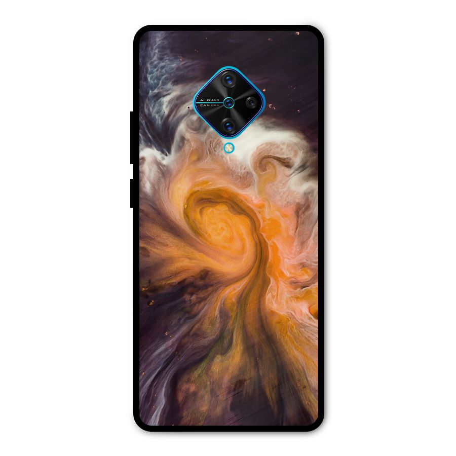 Orange Fusion Metal Back Case for Vivo S1 Pro