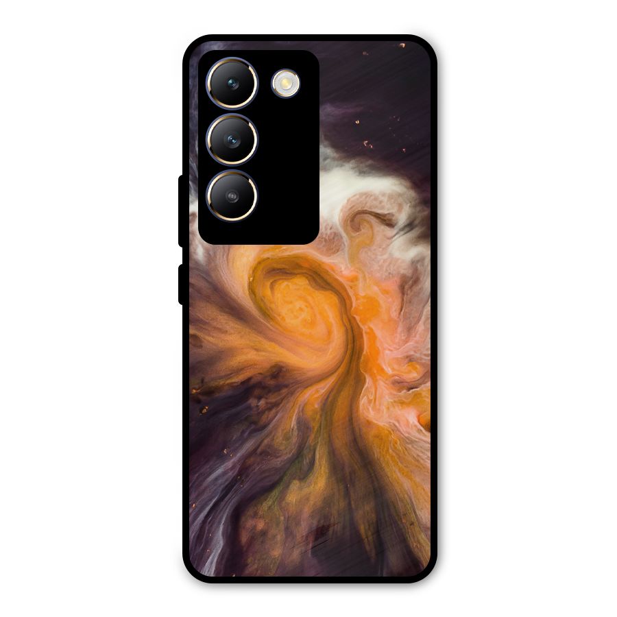Orange Fusion Metal Back Case for Vivo T3 5G