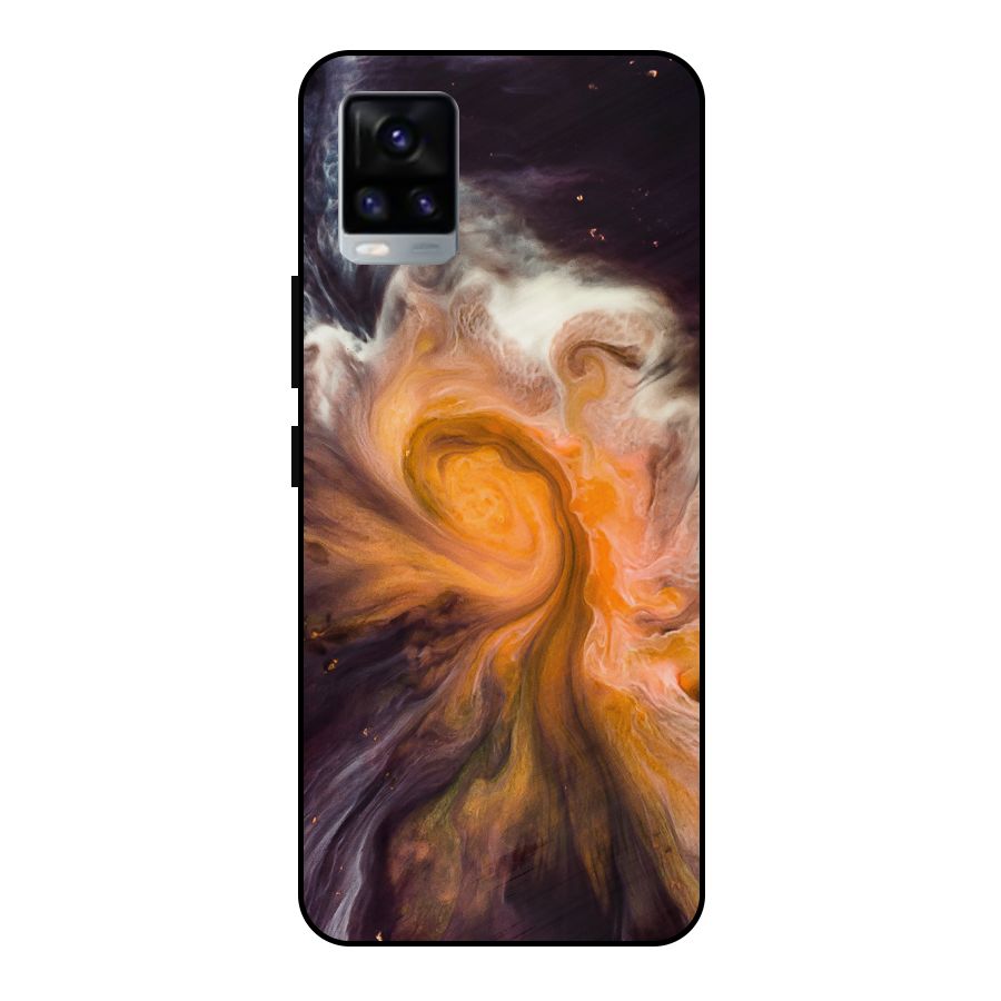 Orange Fusion Metal Back Case for Vivo V20 2021
