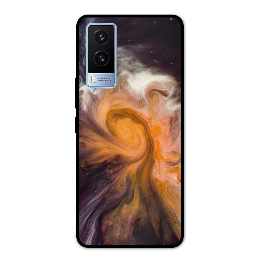 Orange Fusion Metal Back Case for Vivo V21e 5G