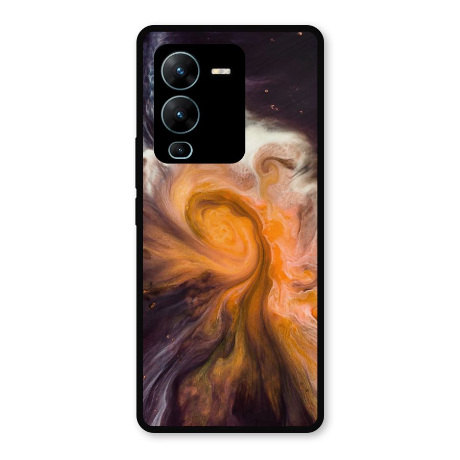 Orange Fusion Metal Back Case for Vivo V25 Pro