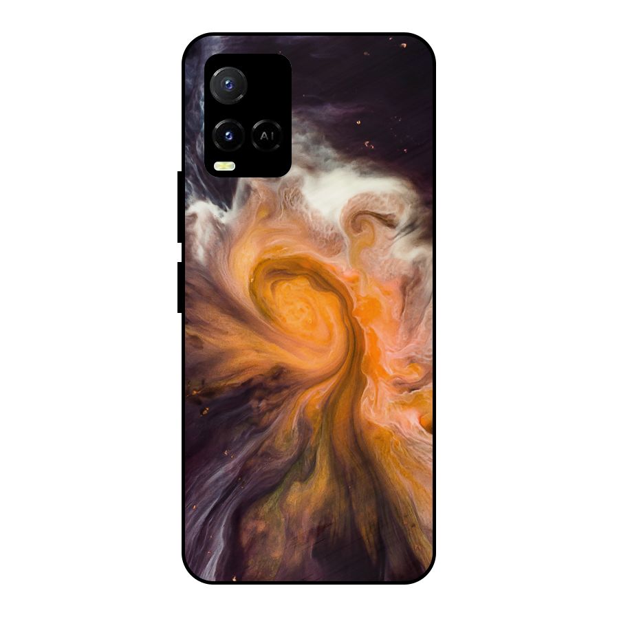 Orange Fusion Metal Back Case for Vivo Y21T