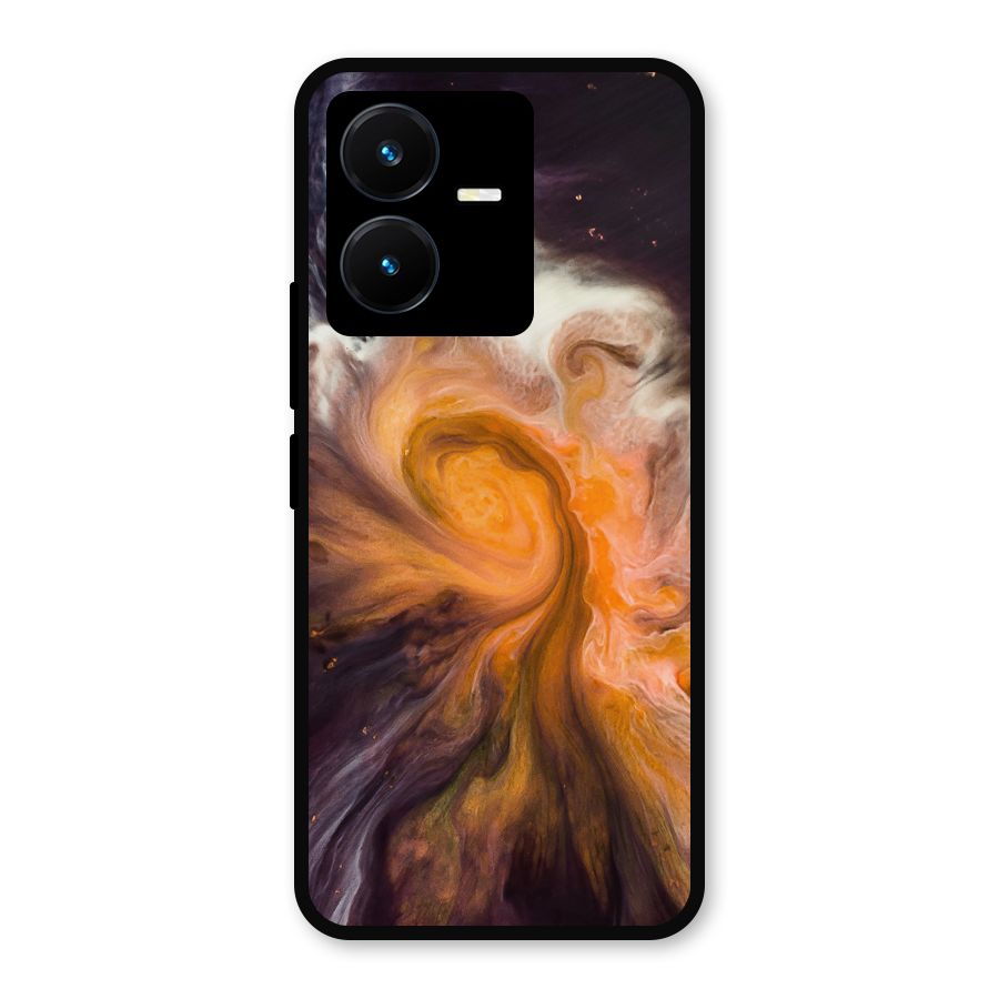 Orange Fusion Metal Back Case for Vivo Y22