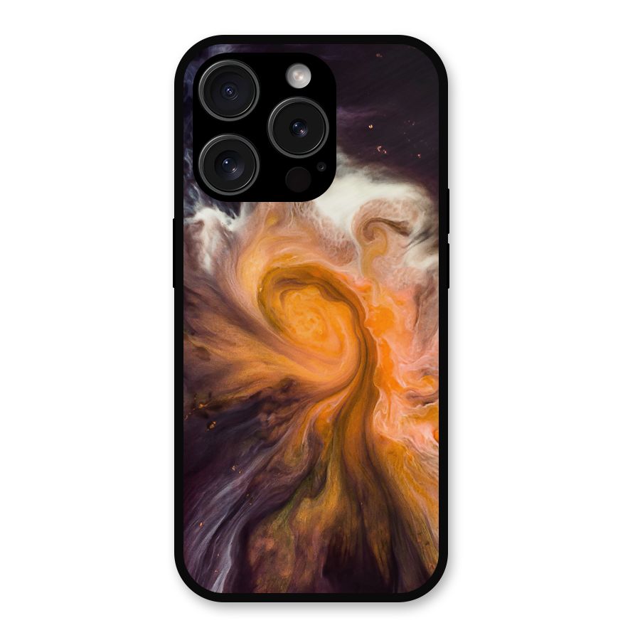 Orange Fusion Metal Back Case for iPhone 15 Pro