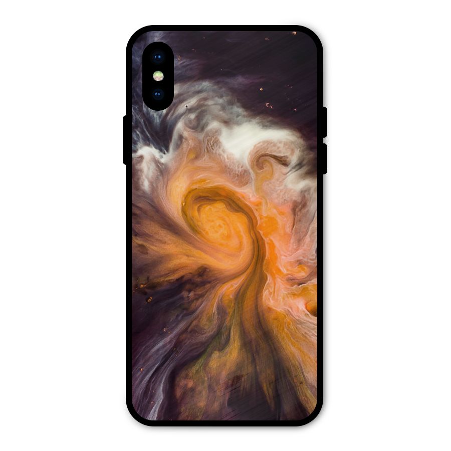 Orange Fusion Metal Back Case for iPhone XS