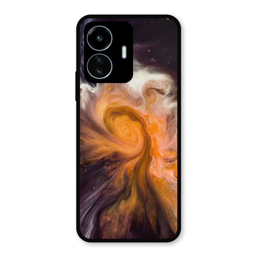 Orange Fusion Metal Back Case for vivo iQOO Z6 Lite 5G