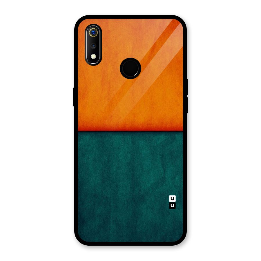 Orange Green Shade Glass Back Case for Realme 3i