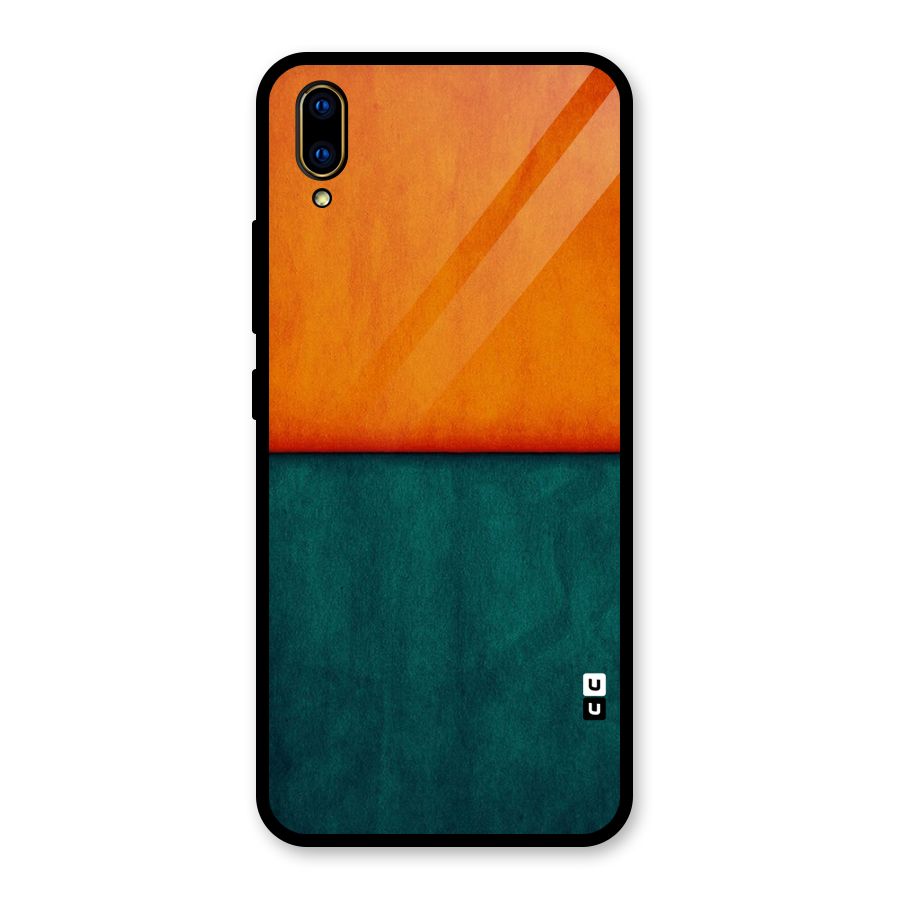 Orange Green Shade Glass Back Case for Vivo V11 Pro