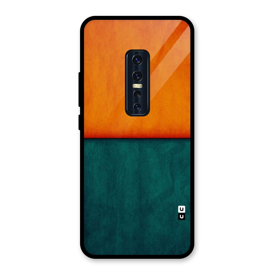 Orange Green Shade Glass Back Case for Vivo V17 Pro