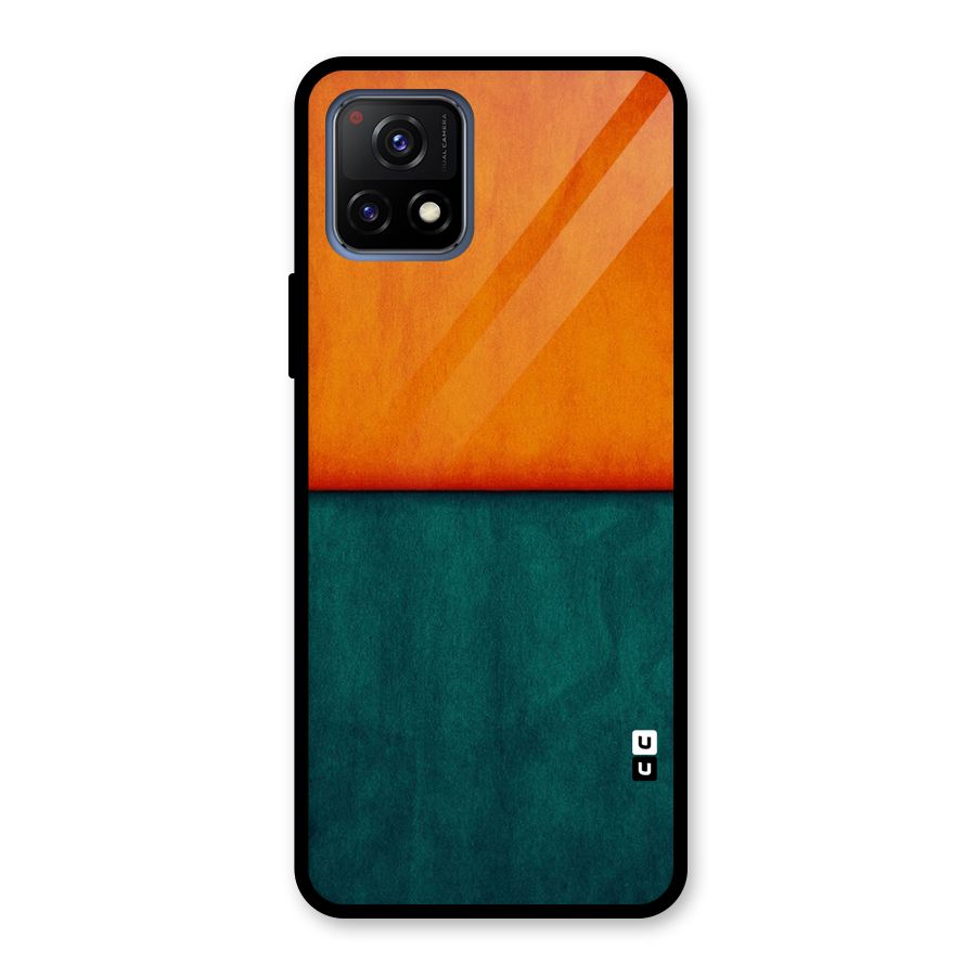 Orange Green Shade Glass Back Case for Vivo Y72 5G