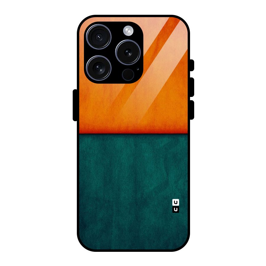 Orange Green Shade Glass Back Case for iPhone 15 Pro