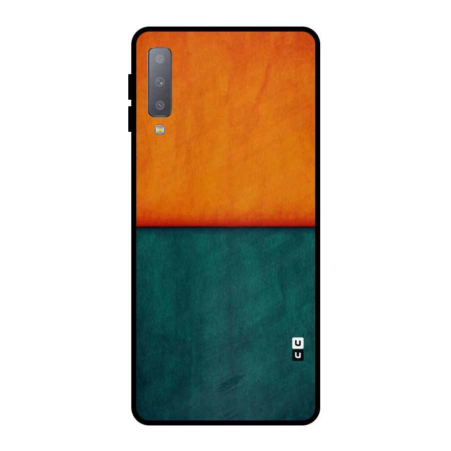 Orange Green Shade Metal Back Case for Galaxy A7 (2018)