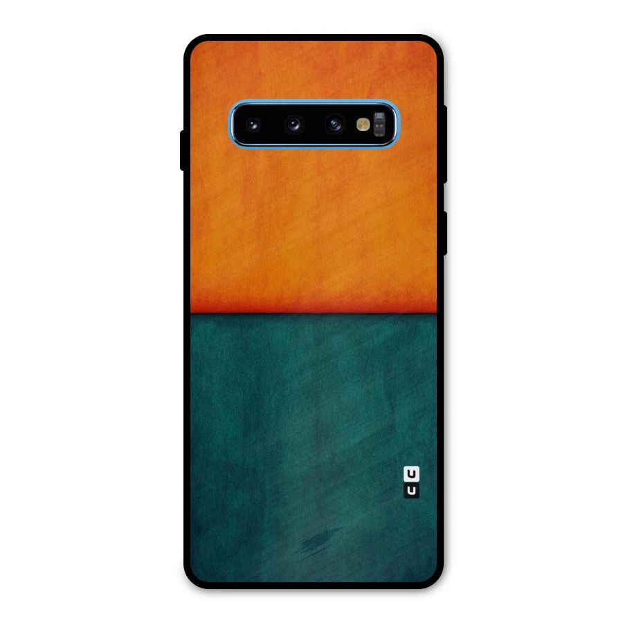 Orange Green Shade Metal Back Case for Galaxy S10