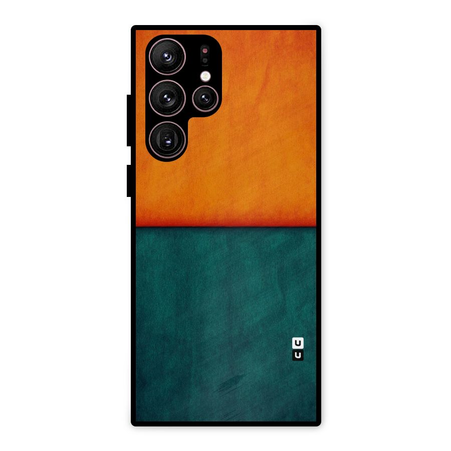 Orange Green Shade Metal Back Case for Galaxy S22 Ultra 5G